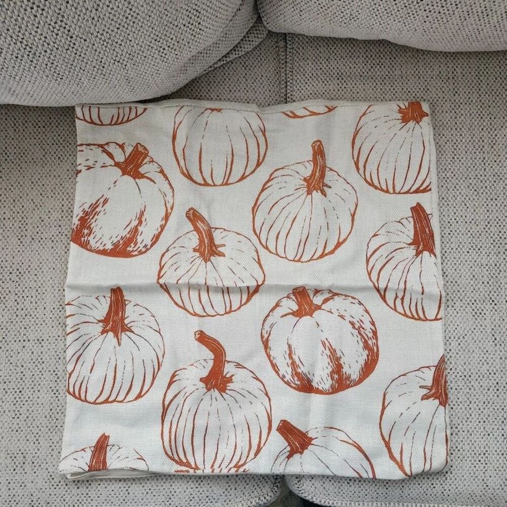 18 x18 Pumpkin Autunm Pillow Covers Set of 2